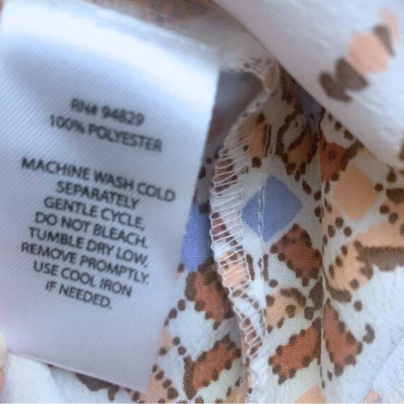 Western Print Sleeveless Short Dress Tribal Native Orange White Small Sundress - Picture 8 of 10